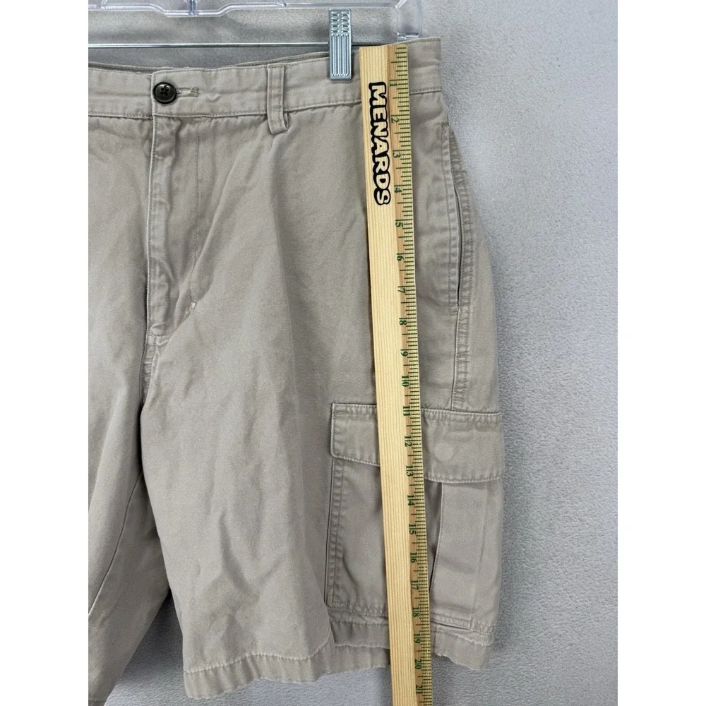Chaps Mens Cargo Shorts Khaki Beige Size 34 Cotton Twill Outdoor Casual